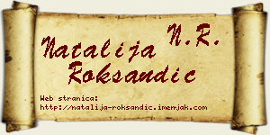 Natalija Roksandić vizit kartica